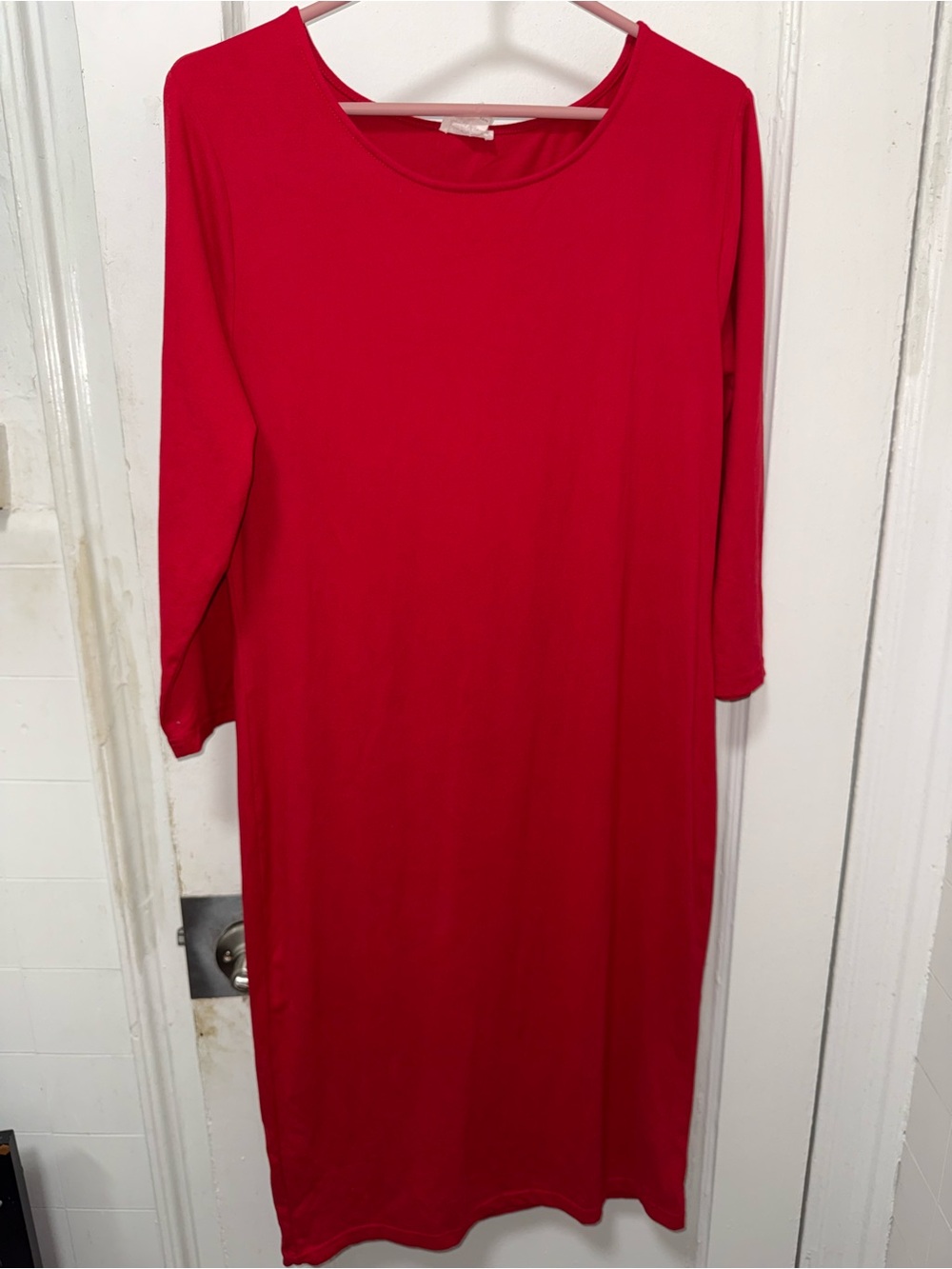 Yelete Red Long Sleeve Midi Dress
